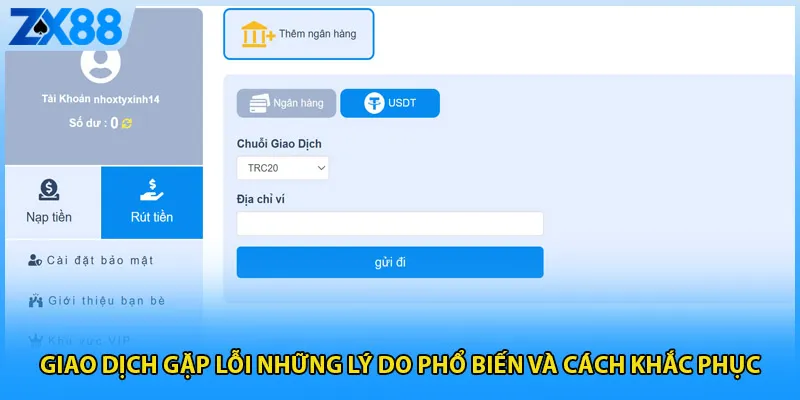 Giao dịch gặp lỗi những lý do phổ biến và cách khắc phục