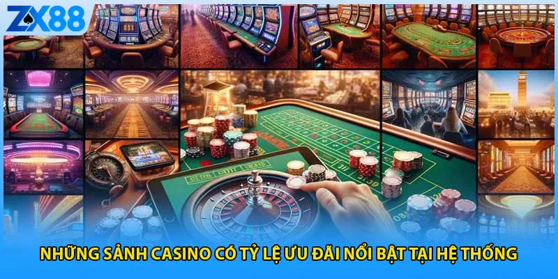 Những sảnh casino có tỷ lệ ưu đãi nổi bật tại hệ thống 
